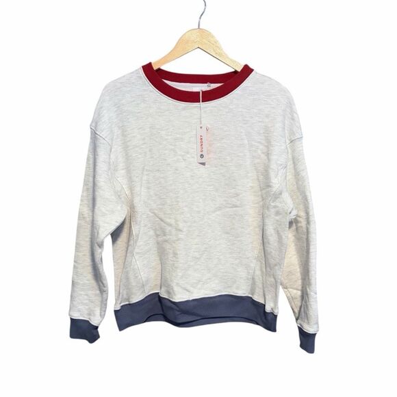 Sundry Pullover Sweatshirt Gray Blue Red M - Picture 1 of 5